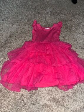 Girls Pink Layered Tulle Party Dress